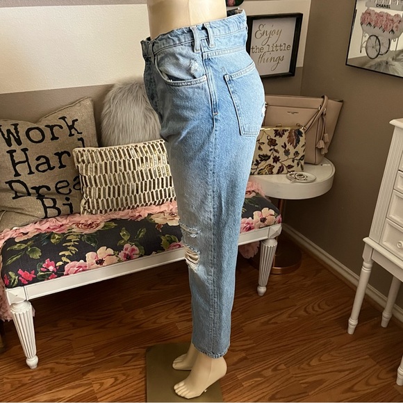 Free People distressed button fly high rise jeans size 27 - Picture 5 of 8